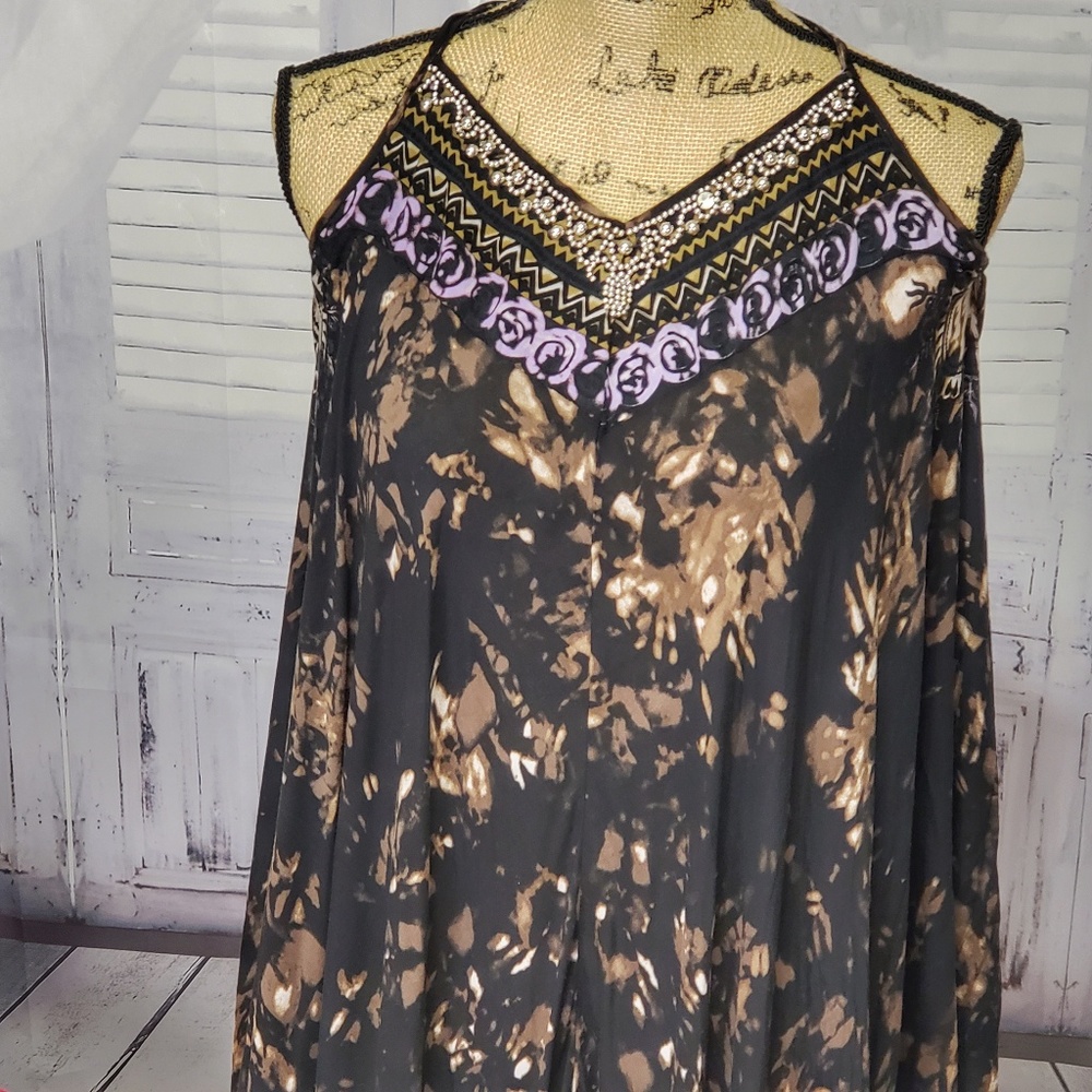 Free people floral asymmetrical dress size S / P - Picture 4 of 5